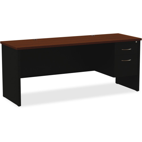 Lorell Walnut Laminate Commercial Steel Right-pedestal Credenza - 2-Drawer (79161) - Mycitystee