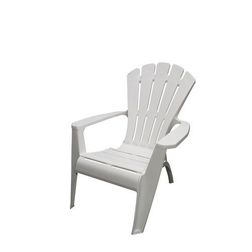 Gracious Living 11150-26 Chair King White Resin Frame Adirondack - Mycitystee