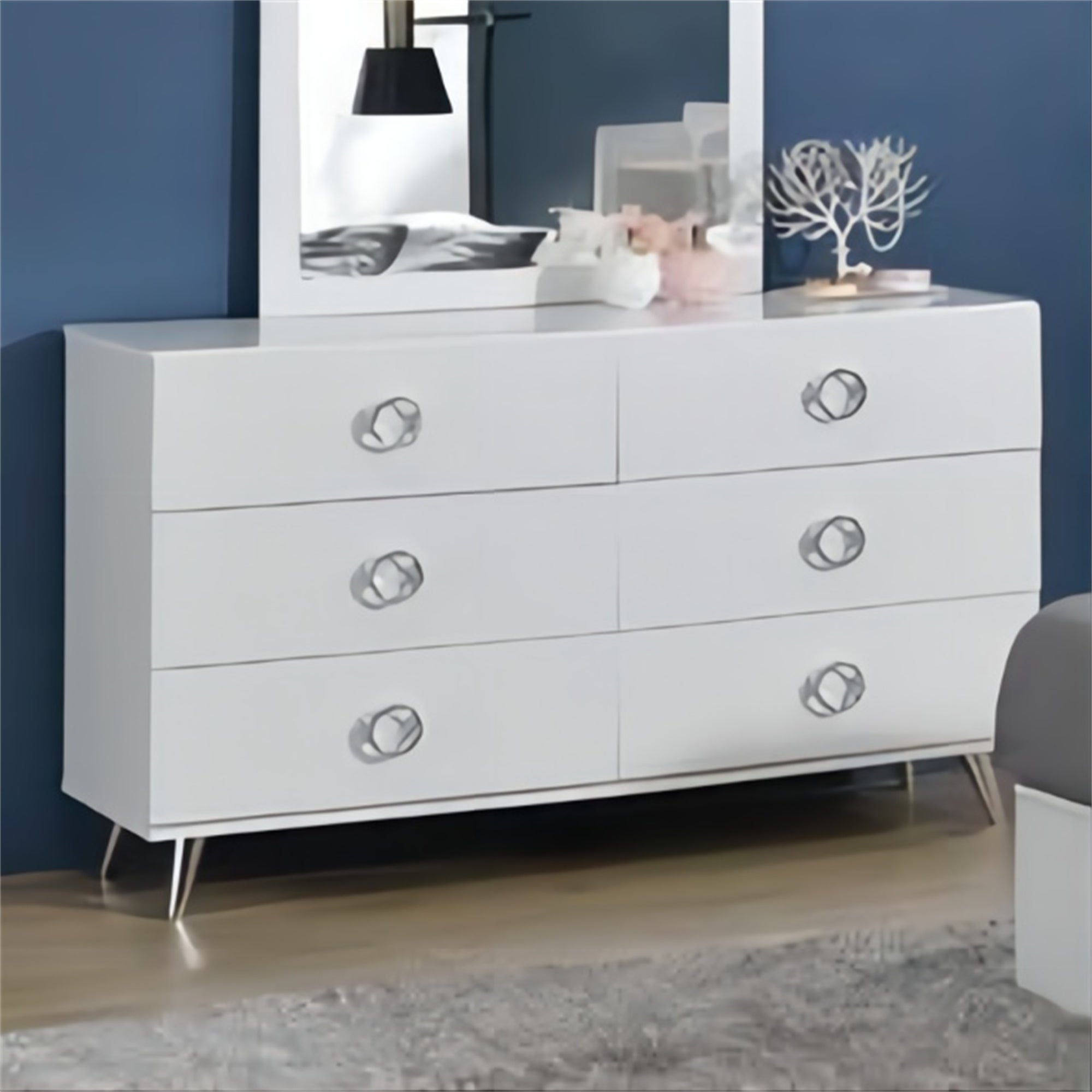 Wooden 6-Drawers Dresser in White - - 36610335 - Mycitystee