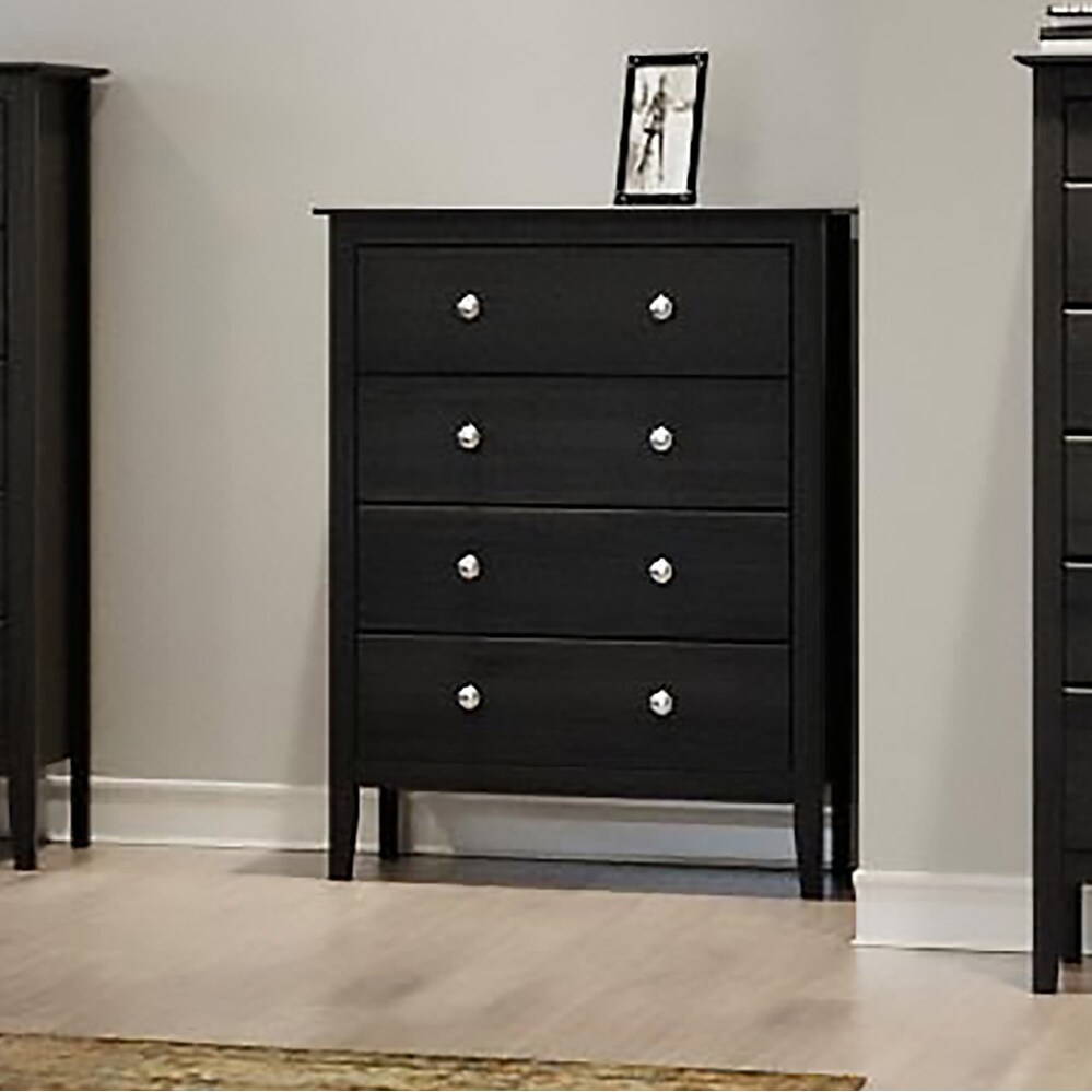 Adeptus Black Solid Wood Easy Pieces 4-drawer Chest of Drawers - - 18116254 - Mycitystee