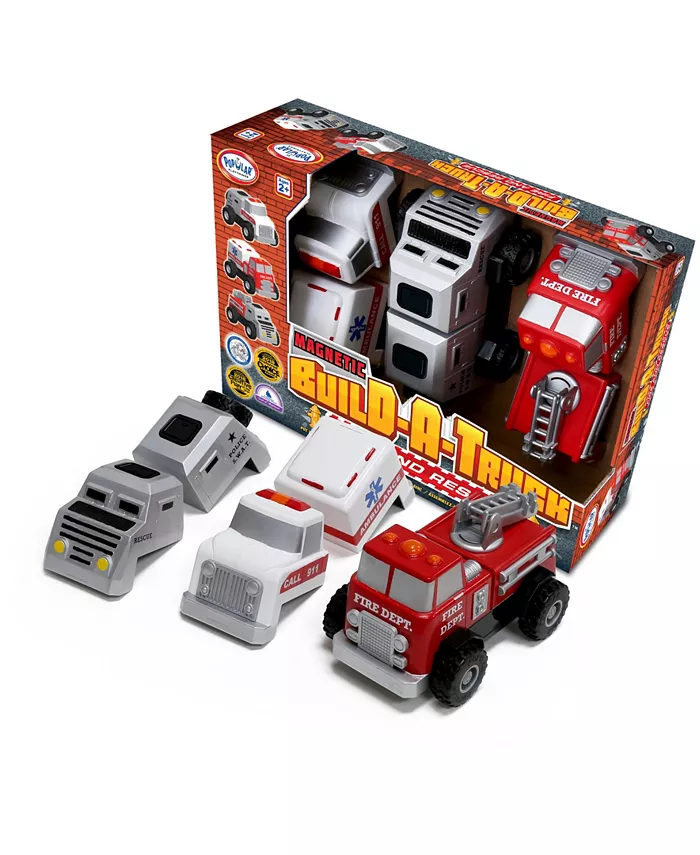 Popular Playthings Magnetic Build-A-Truck - Fire and Rescue - Mycitystee