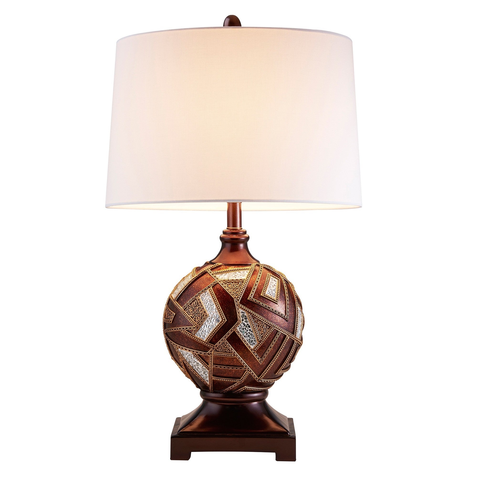 Brown Metallic Mosaic Design Table Lamp - Large - Mycitystee