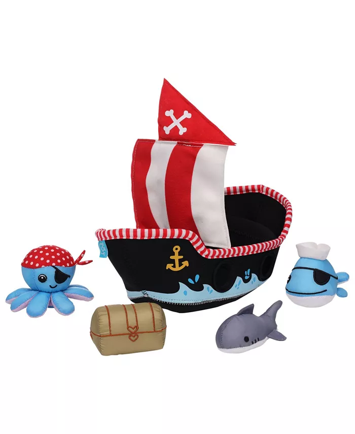 Manhattan Toy Company Pirate Ship Floating Spill and Fill Bath Toy Set， 5 Piece - Mycitystee