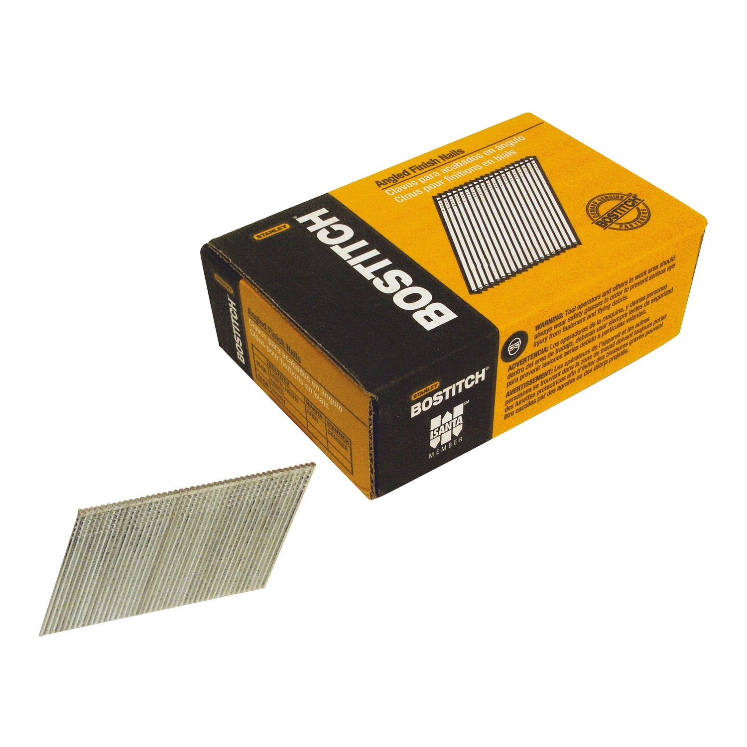 Bostitch 2-1/4 in. 15 Ga. Angled Strip Coated Finish Nails 3，655 pk - Mycitystee