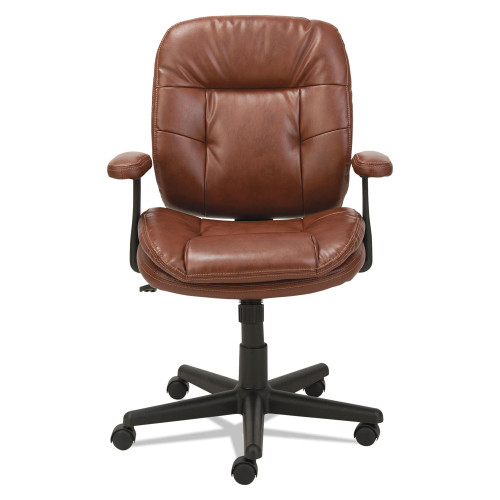 OIF Swivel/Tilt Bonded Leather Task Chair， Supports 250 lb， 16.93