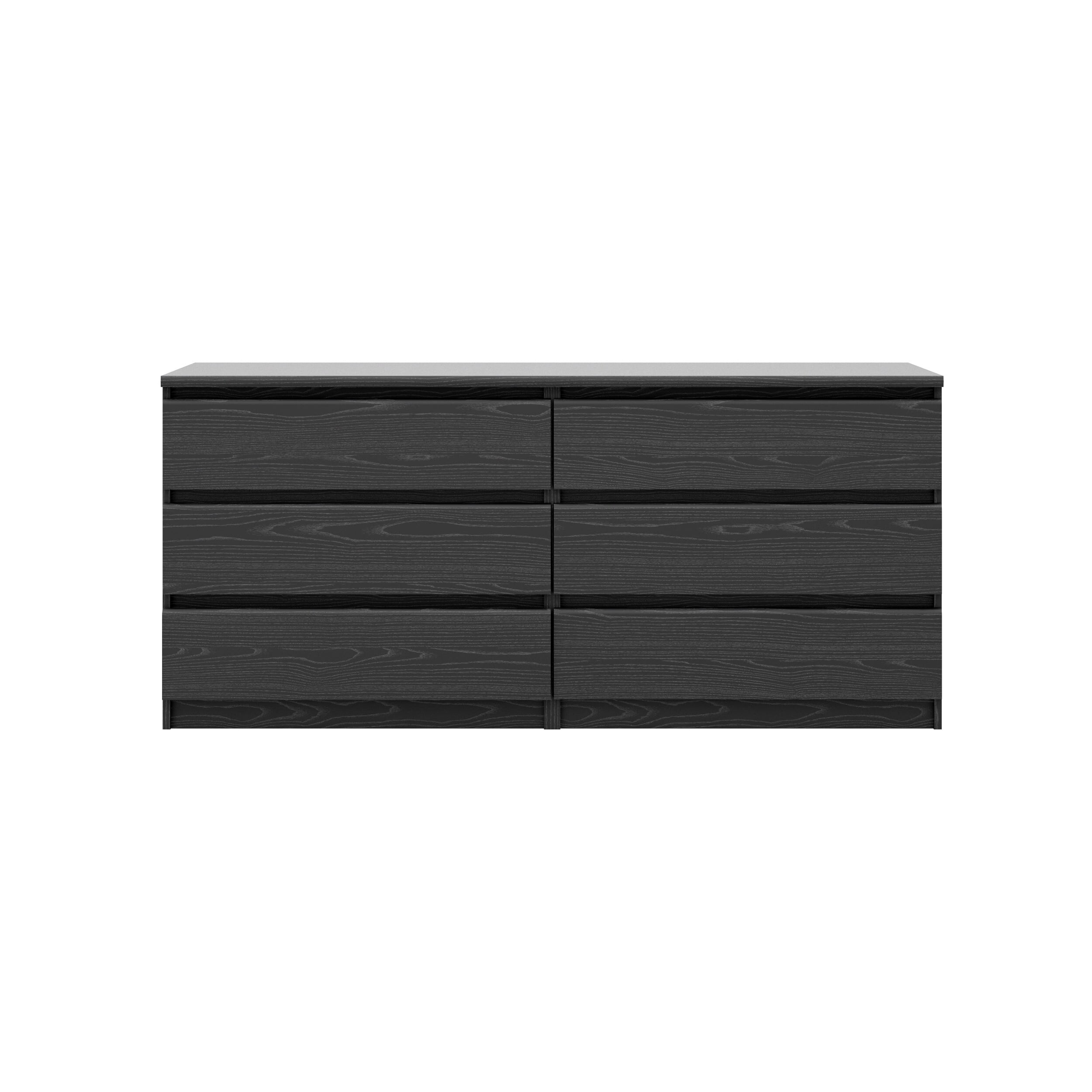 Laguna 6-Drawer Double Dresser， Black - - 36293859 - Mycitystee