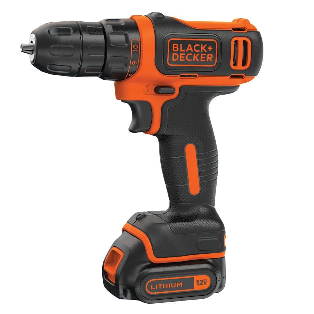 BLACK+DECKER 12V MAX Lithium-Ion Cordless 3/8 in. Drill with Battery 1.5Ah and Charger BDCDD12C - Mycitystee