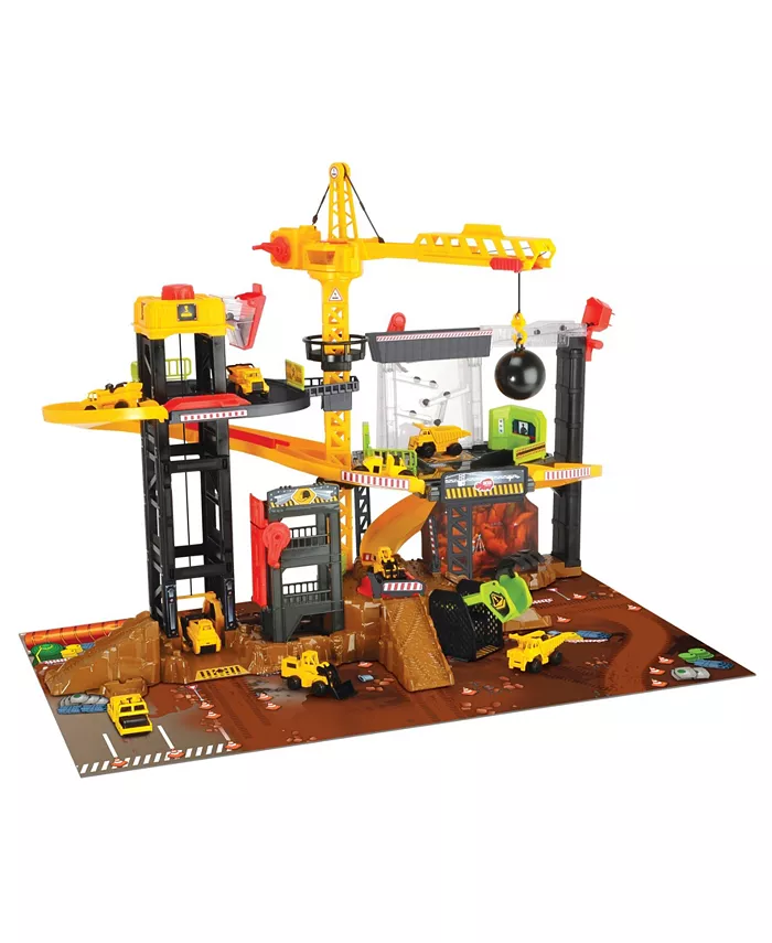 Dickie Toys HK Ltd Dickie Toys Construction Playset with 4 Die-Cast Cars - Mycitystee