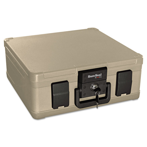 SureSeal Fire and Waterproof Chest， 0.27 cu ft， 15.9w x 12.4d x 6.5h， Taupe (SS103) - Mycitystee