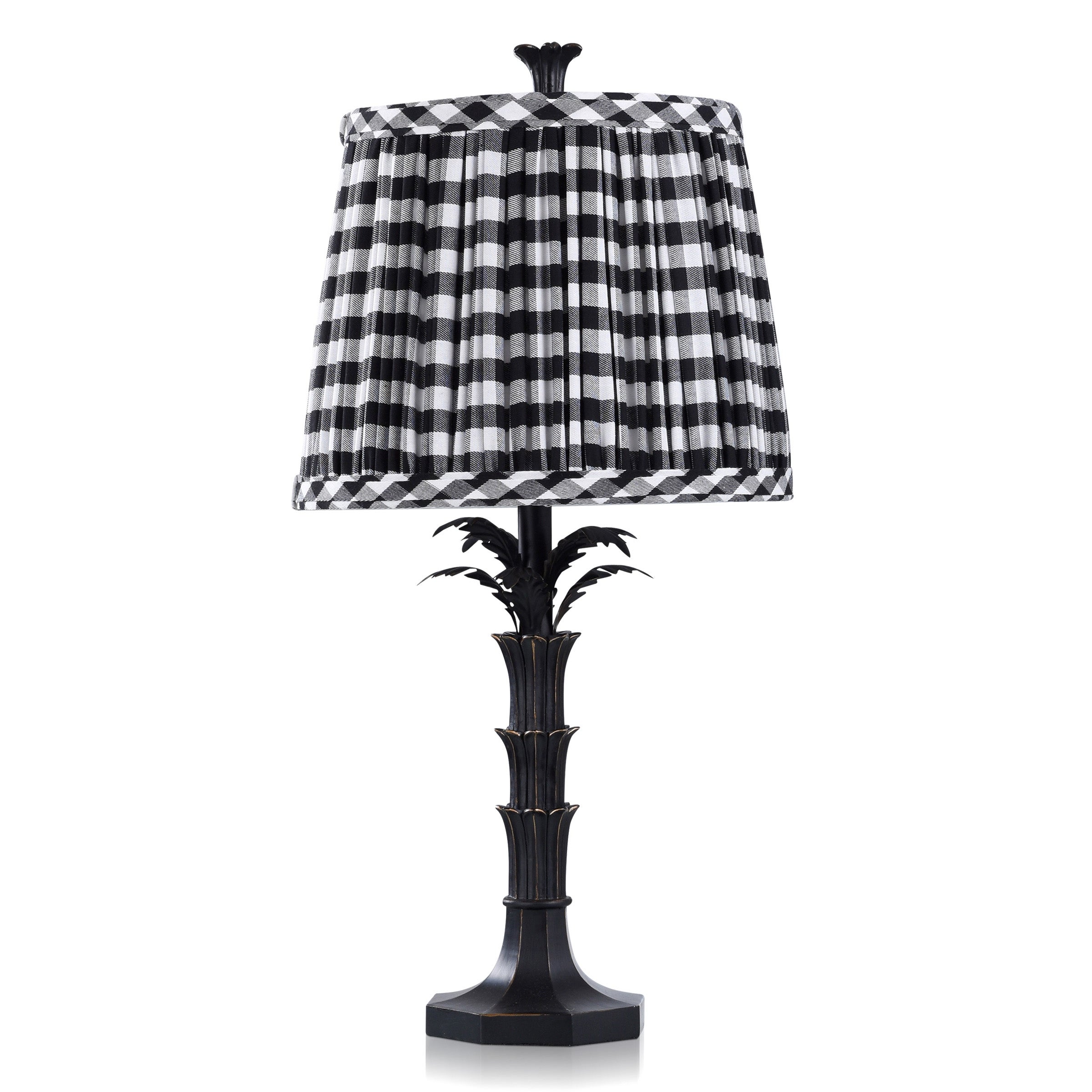Dann Foley - Lifestyle Polyresin Table Lamp - Black - Black and White Checkered Shade - Mycitystee
