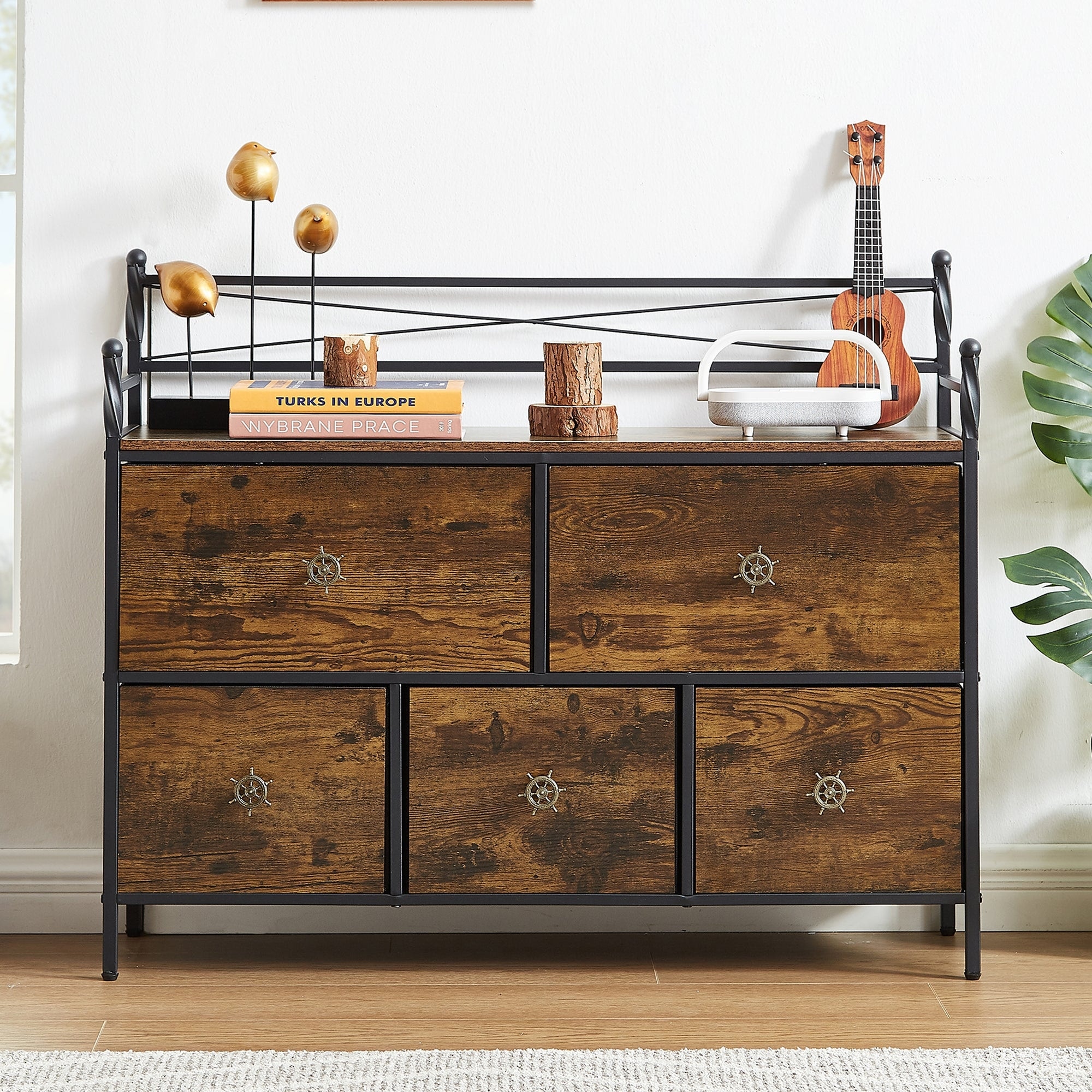 VECELO 5-drawer Dressers Storage Chest， Storage Organizer - - 37179341 - Mycitystee