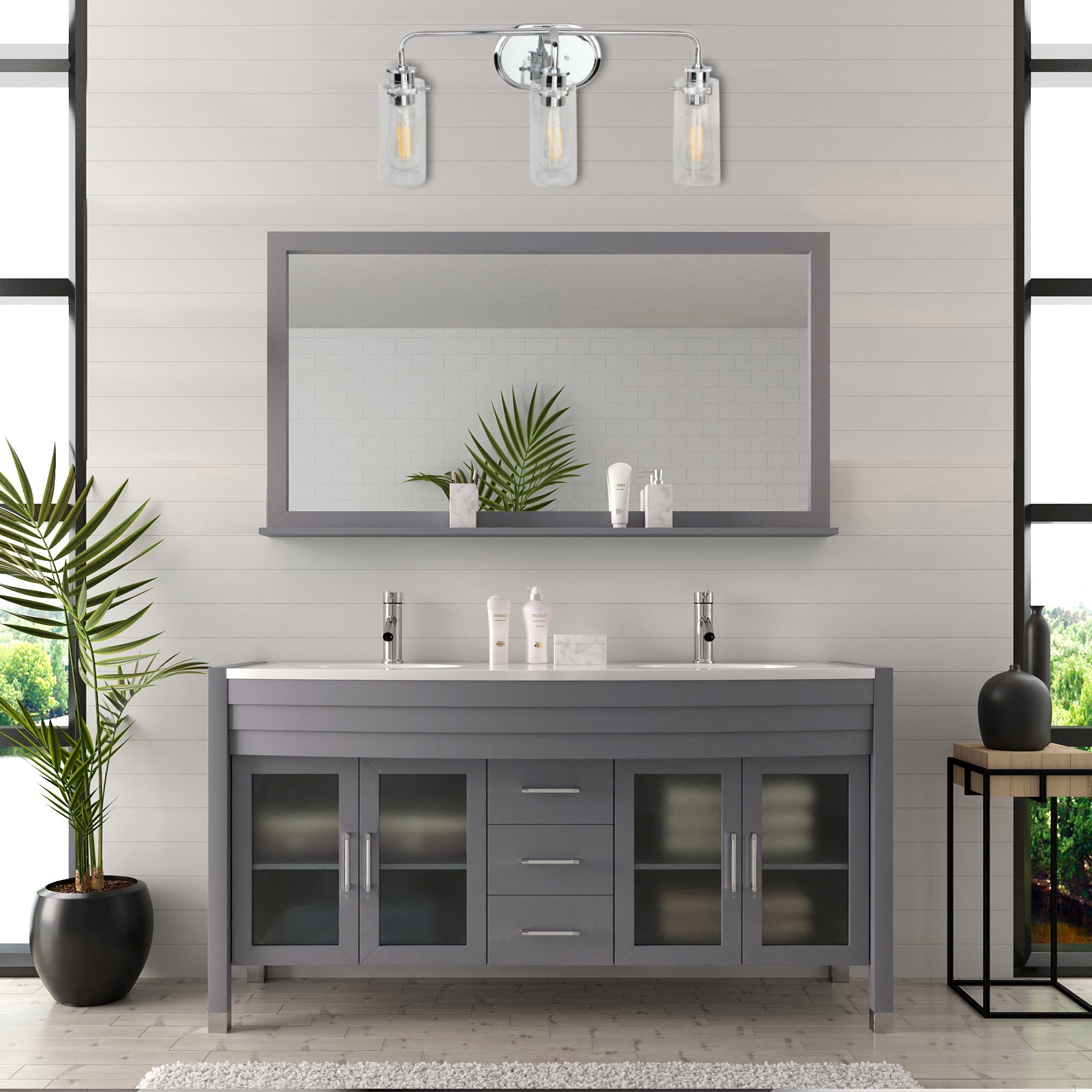 Rouidate 3-Light Dimmable Chrome Vanity Light - Mycitystee