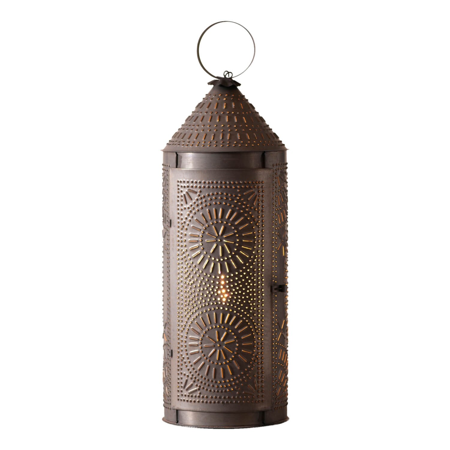 Irvins Country Tinware 22-Inch Chimney Lantern In Kettle Black - 22 X 7 X 7 inches - Mycitystee