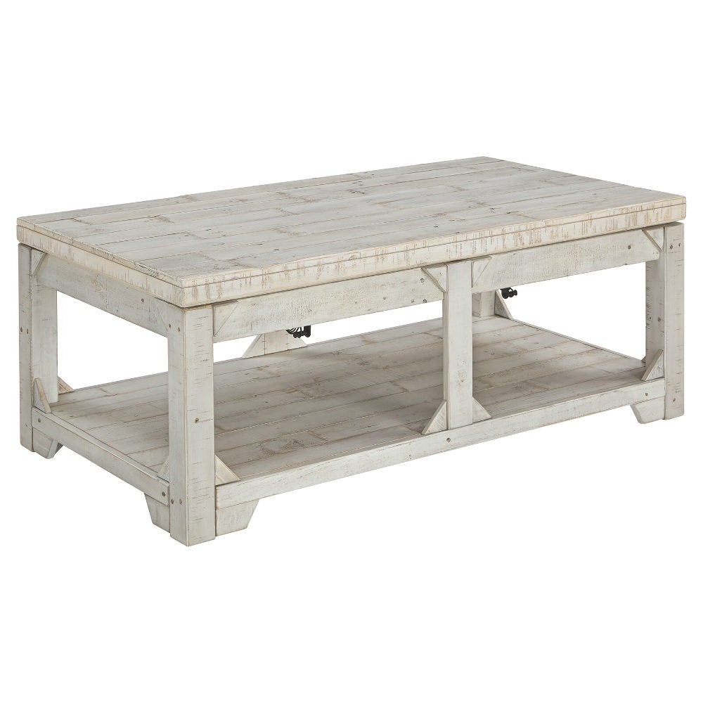 Fregine Lift Top Cocktail Table Whitewash Lift Top Cocktail Table - Mycitystee