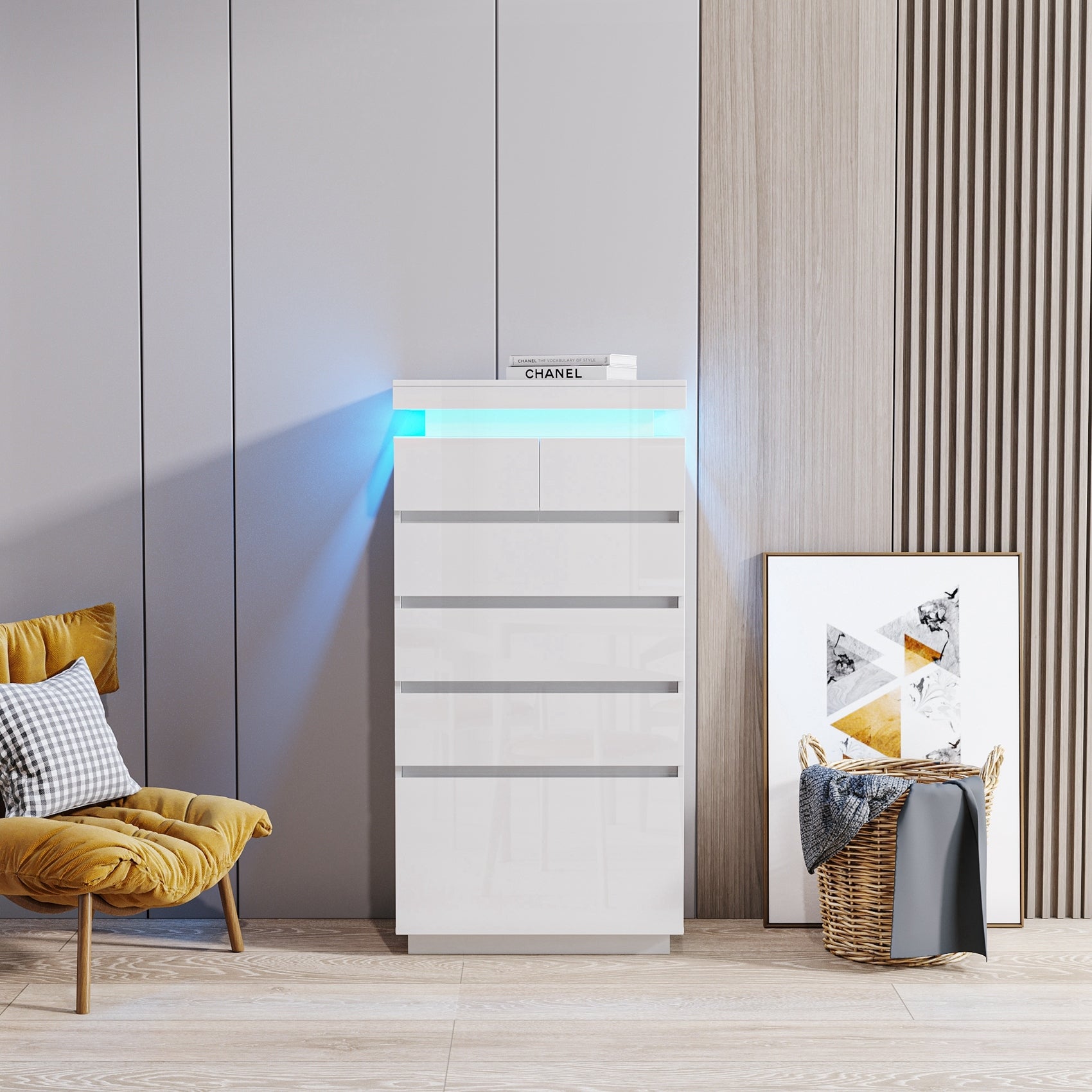 simple six - layer chest of drawers and LED lights - - 37961481 - Mycitystee