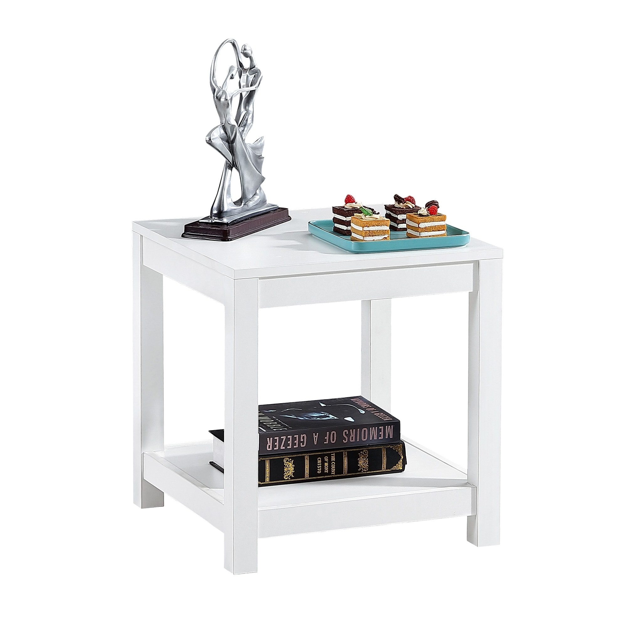 Simple side table， 2-tier small space end table， modern night stand - Mycitystee