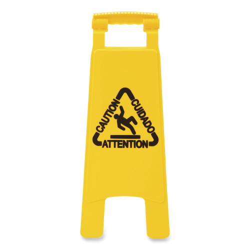 Boardwalk Site Safety Wet Floor Sign， 2-Sided， 10 x 2 x 26， Yellow (26FLOORSIGN) - Mycitystee