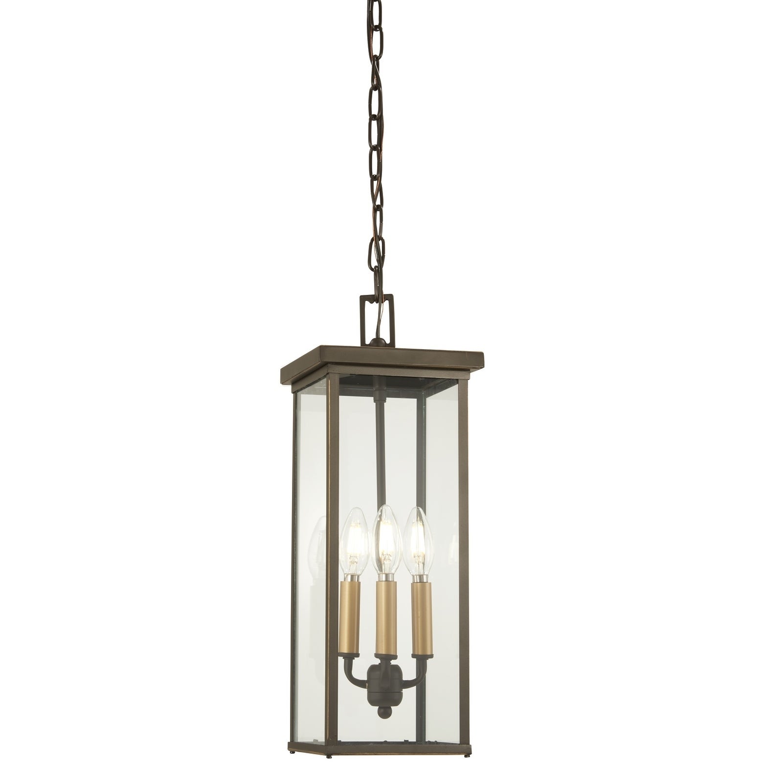 Casway Oil Rubbed Bronze W/ Gold High 4 Light Chain Hung Lantern By Minka Lavery - Mycitystee