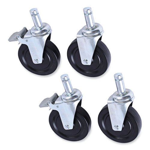 Alera Optional Casters For Wire Shelving， 600 lbs/Caster， Gray， 4/Set (SW590004) - Mycitystee