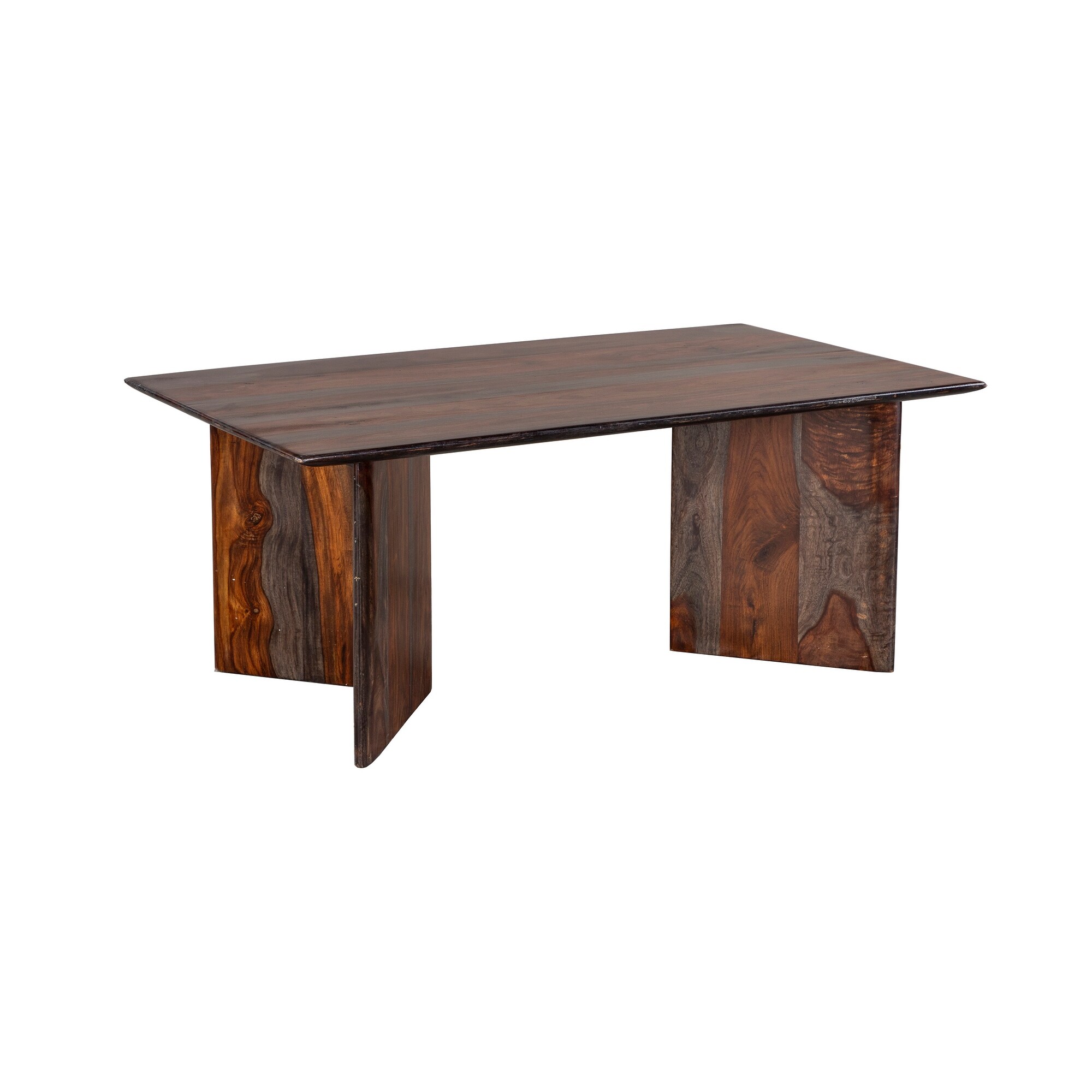 Porter Designs Cambria Transitional Solid Sheesham Wood Coffee Table， Gray - Mycitystee