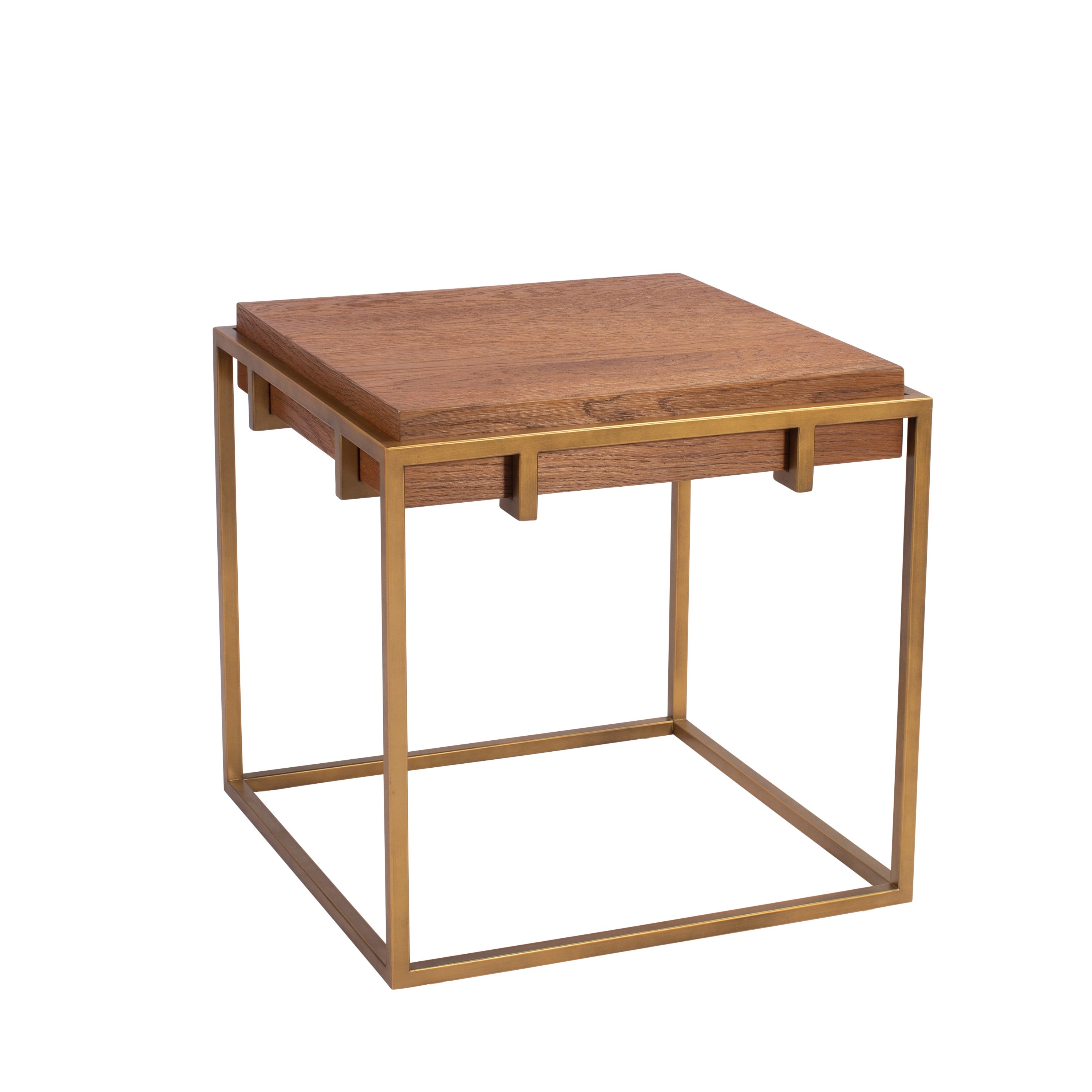 Keira End Table with Reclaimed Oak Block Top - Set of Two - Mycitystee