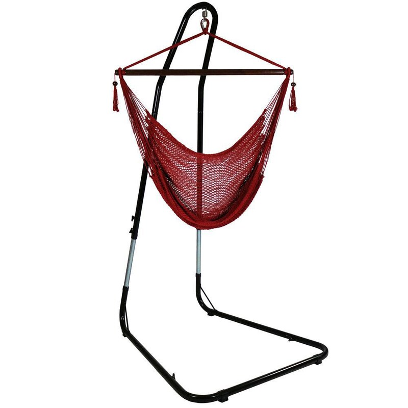 Ultimate Patio Extra Large Hanging Caribbean Hammock Chair w/ Adjustable Stand - Mycitystee