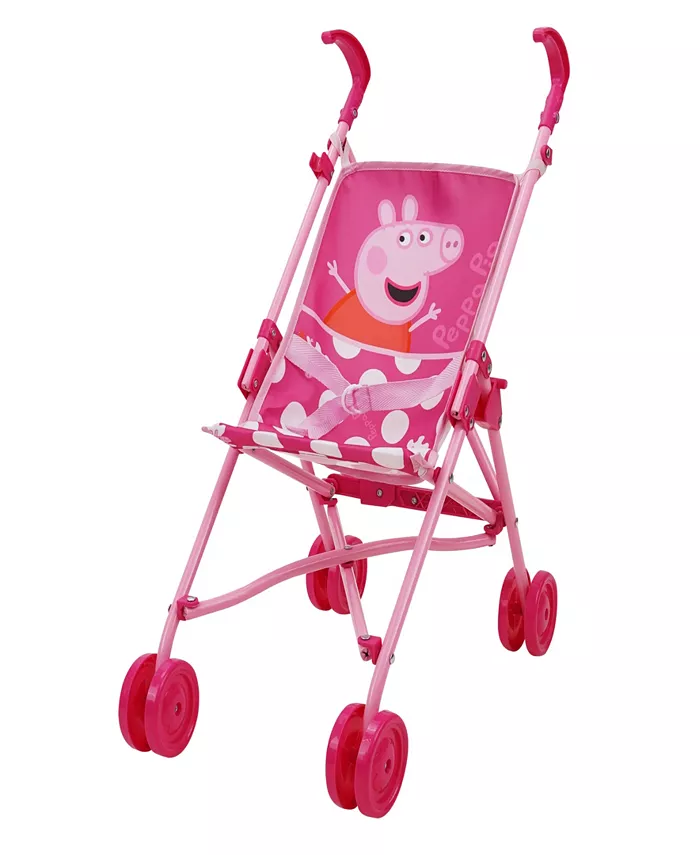 Peppa Pig Pink  White Dots Doll Umbrella Stroller - Mycitystee