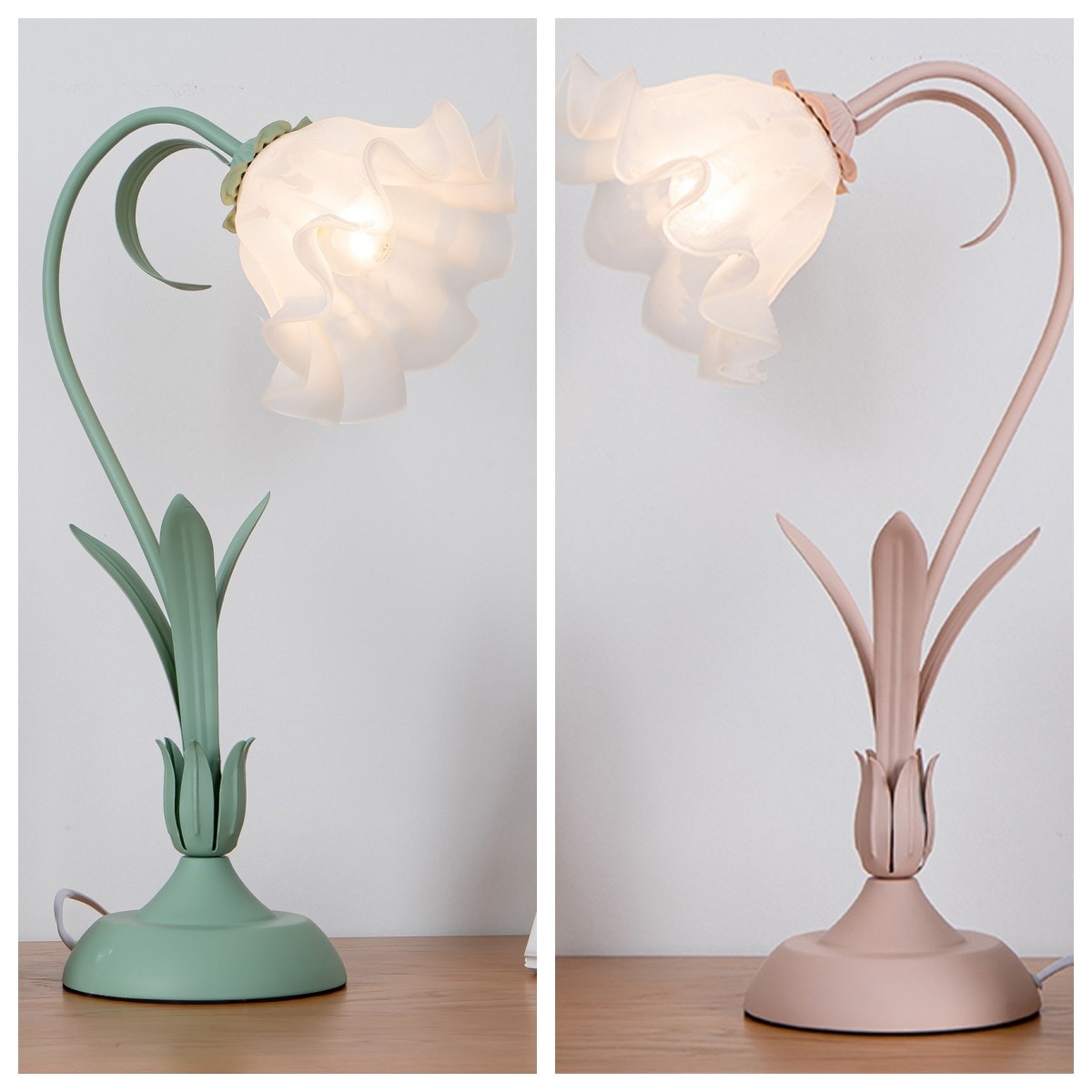 Flower Shaped Accent Table Lamp Frosted Glass - Mycitystee