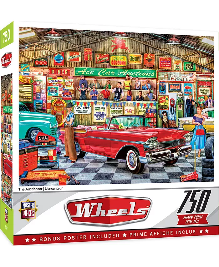 MasterPieces Puzzles Wheels - The Auctioneer 750 Piece Adult Jigsaw Puzzle - Mycitystee