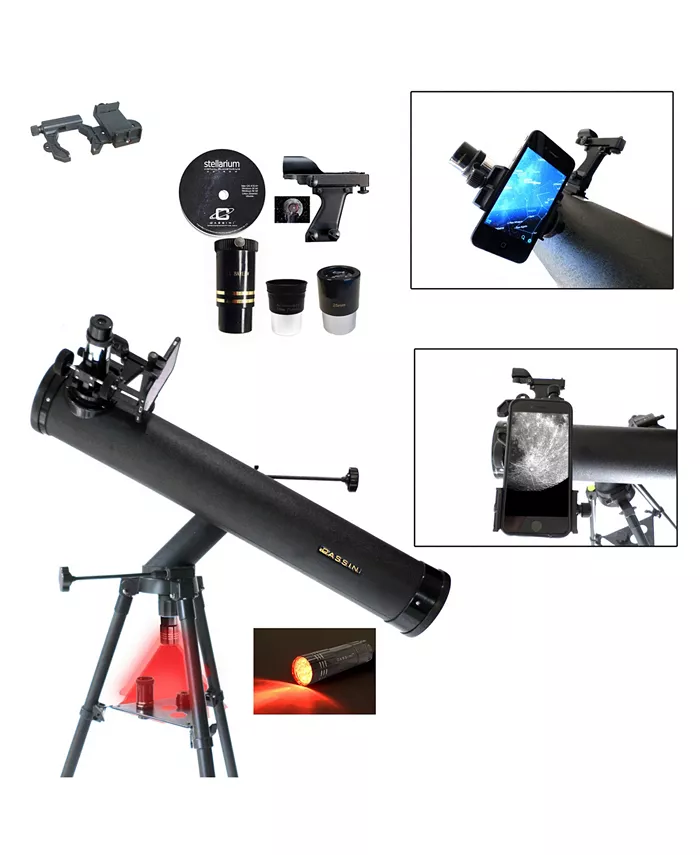 Cassini 800 X 80 Telescope with Red Led Observation Light and Smartphone Adapter - Mycitystee