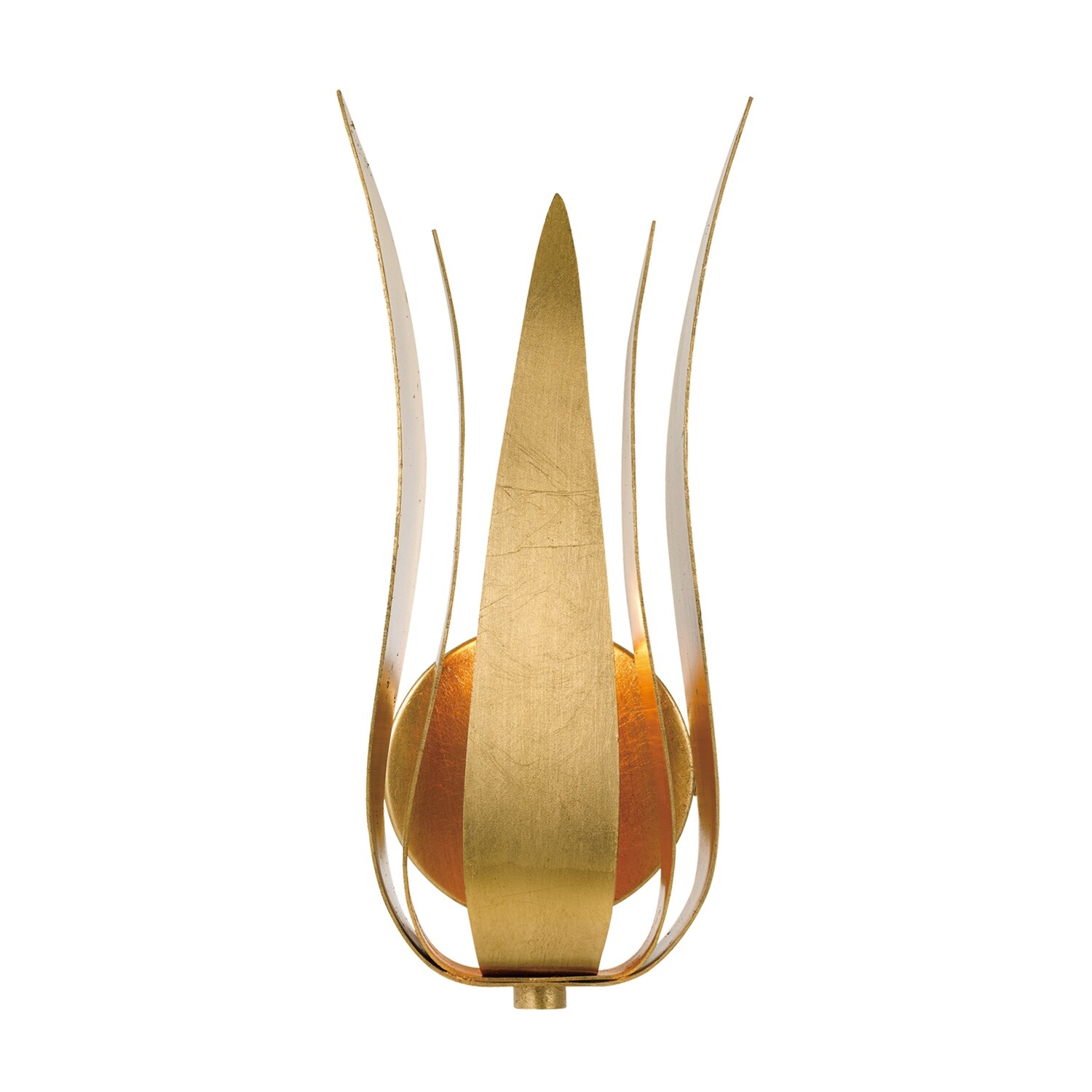 Broche 1 Light Antique Gold Wall Mount - 8'' W x 14'' H x 4.5'' D - Mycitystee