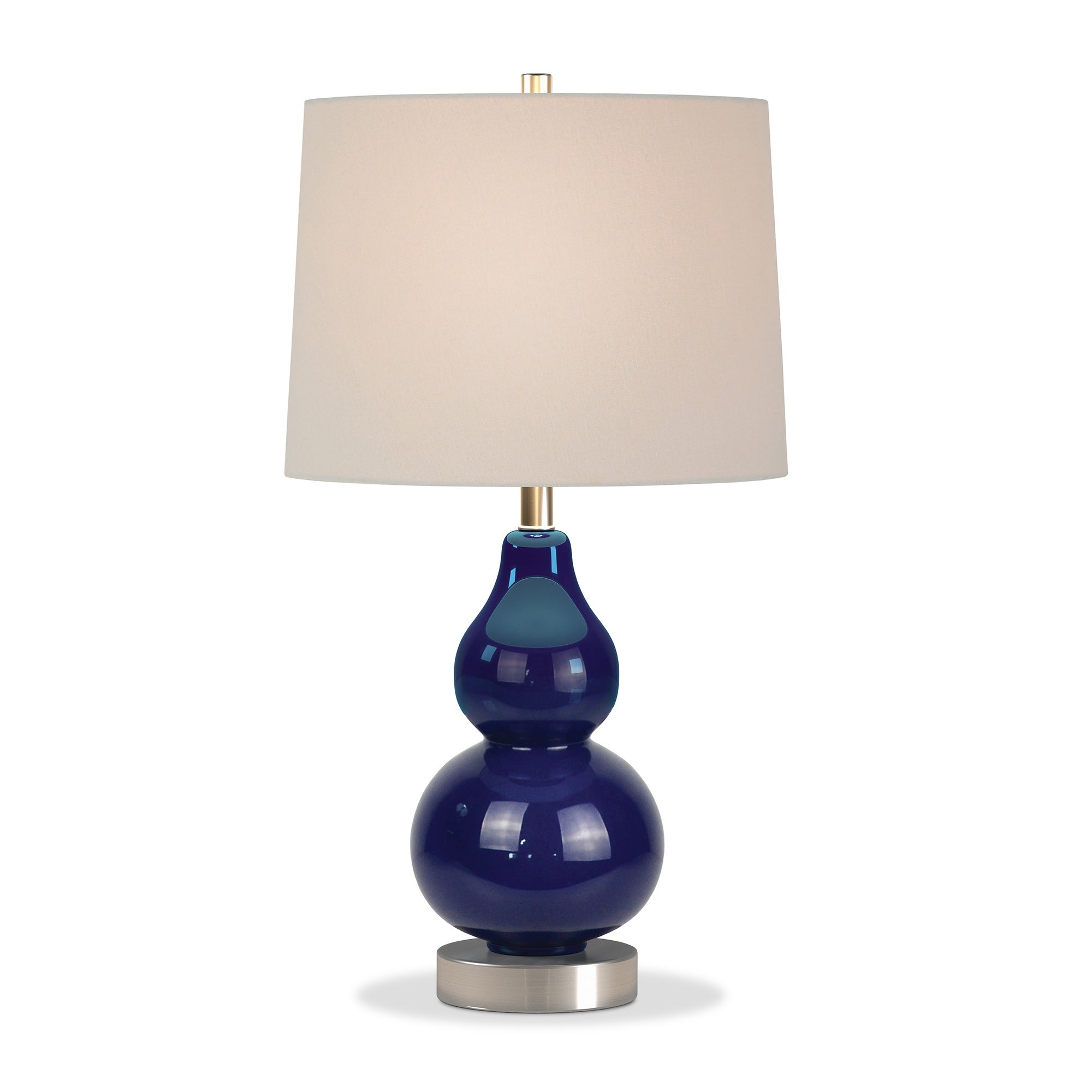 Katrina Petite Double Gourd Table Lamp in Navy Blue - Mycitystee