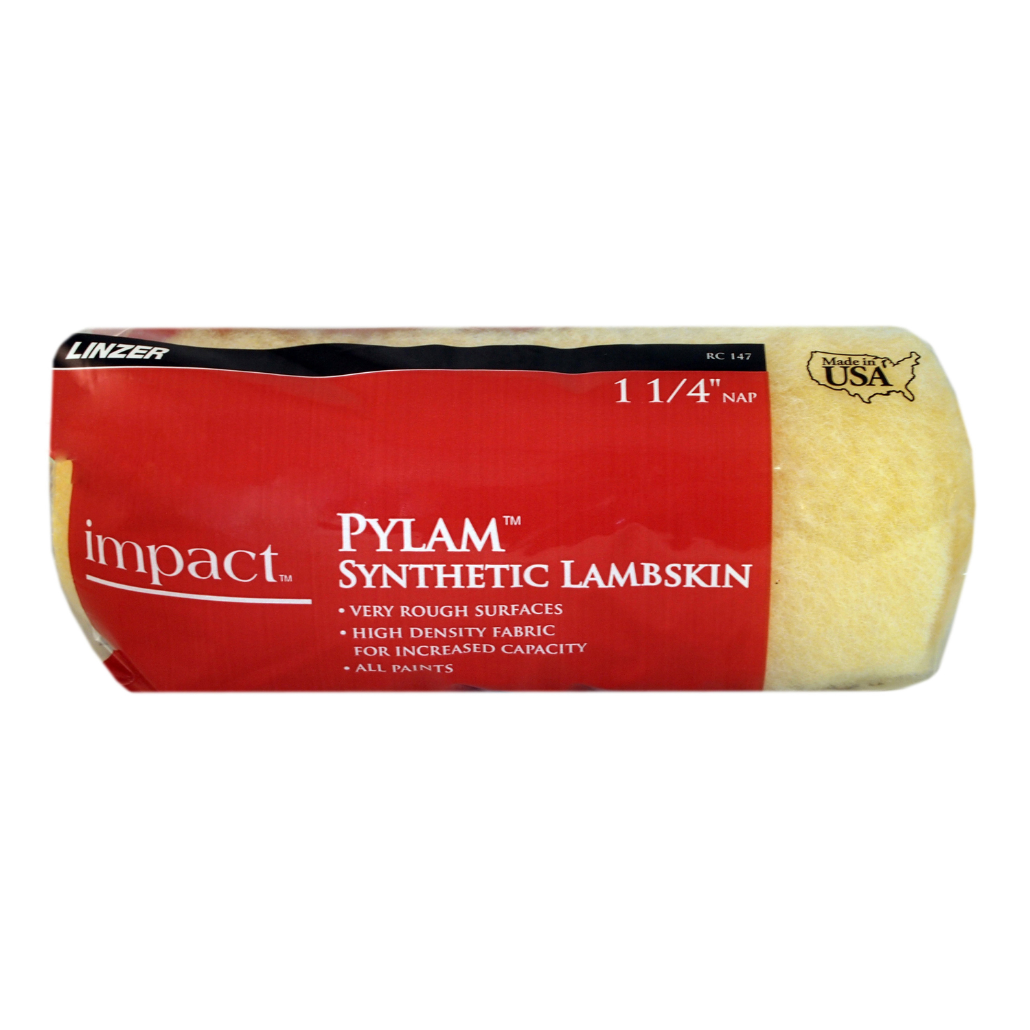 Linzer Impact Pylam Synthetic Lambskin 9 in. W X 1-1/4 in. Regular Paint Roller Cover 1 pk - Mycitystee