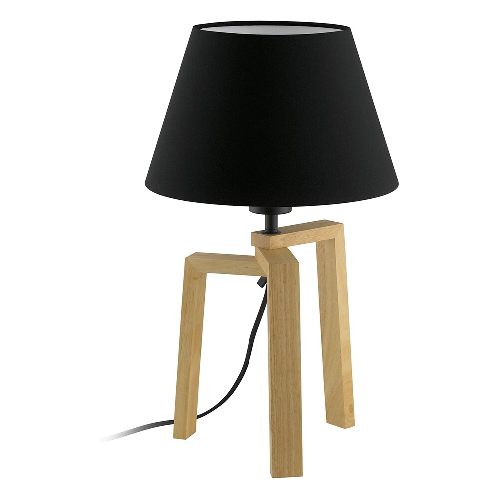 Eglo Chietino 1-Light Natural Table Lamp with Black Exterior， White Interior Fabric - Mycitystee