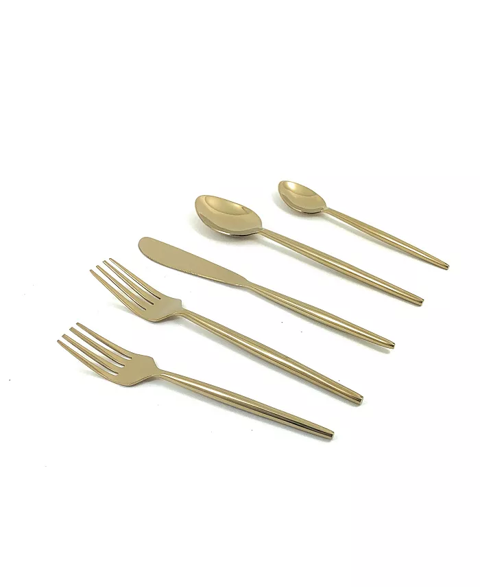 Vibhsa Flatware Gold 5 Piece Place Setting - Mycitystee