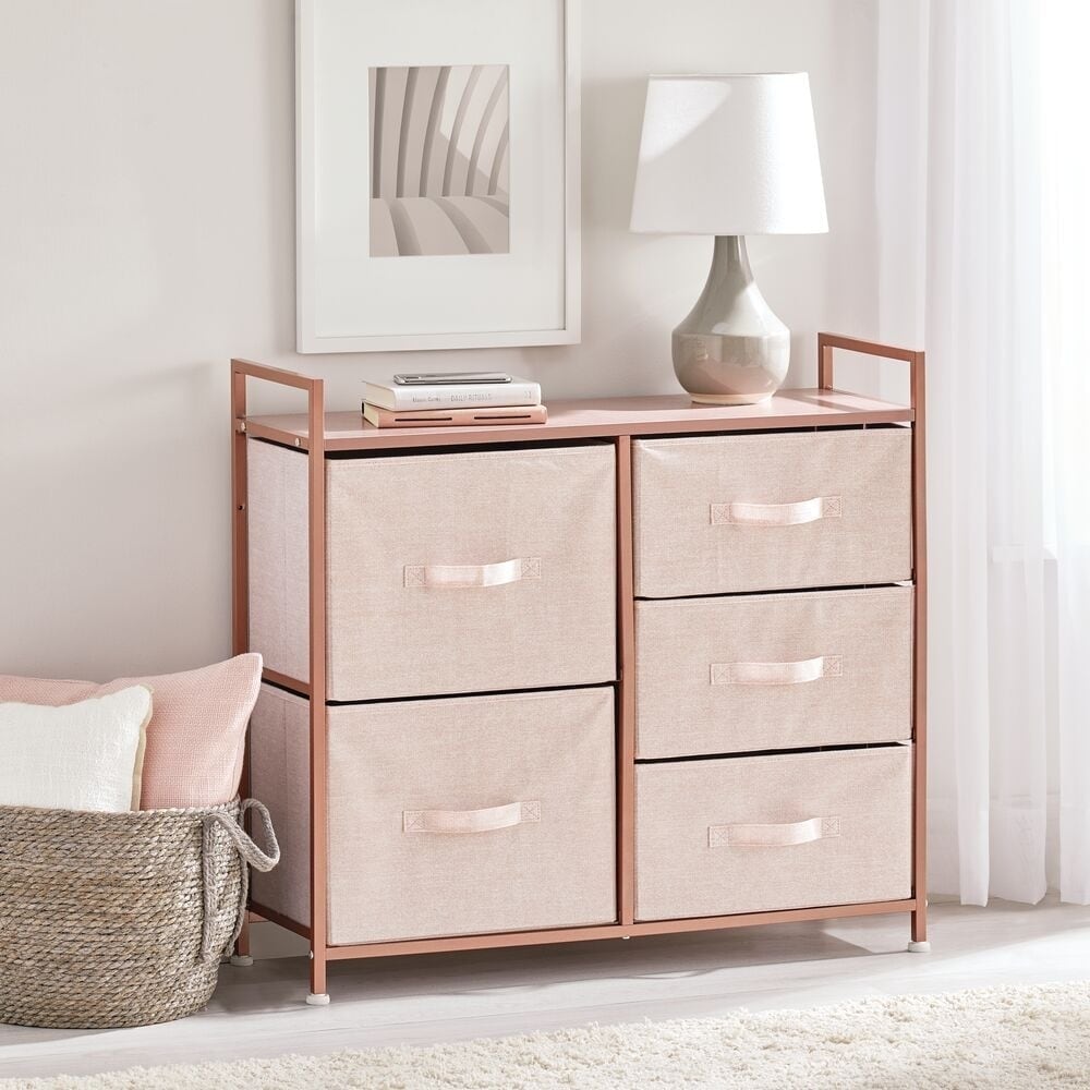 mDesign Wide Dresser Storage Tower Organizer Unit， 5 Drawers - - 34382659 - Mycitystee