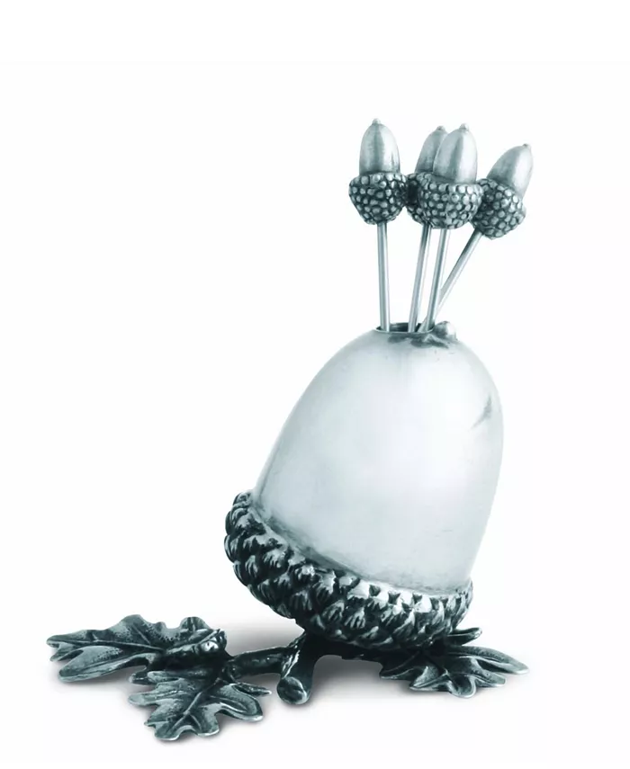 Vagabond House Pewter Acorn Cheese Pick - Set of 6 Picks - Mycitystee