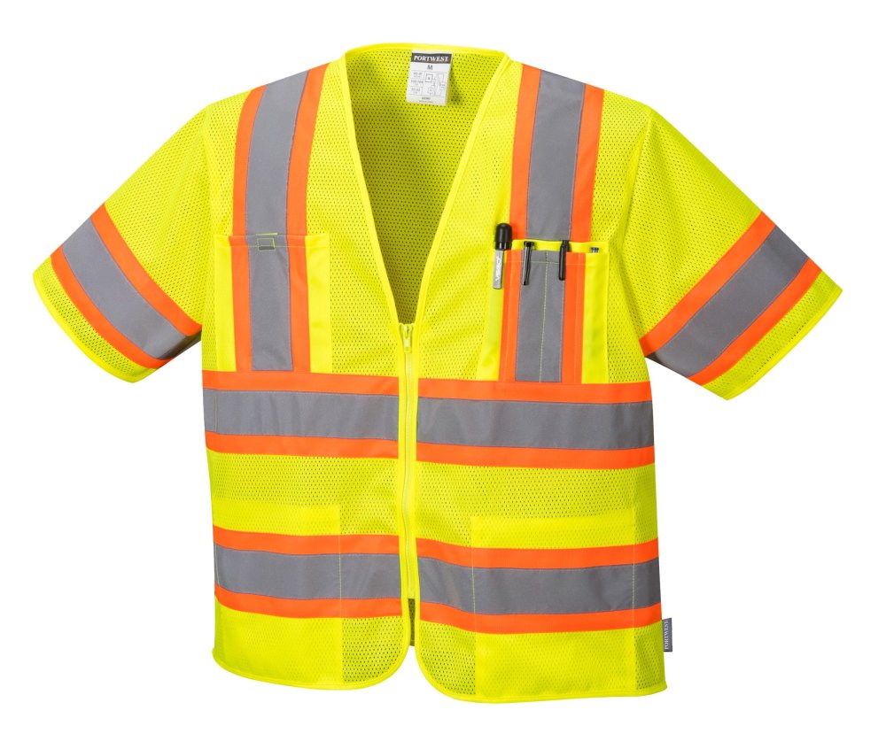 Yellow Augusta Sleeved Hi-Vis Vest - Small - Mycitystee