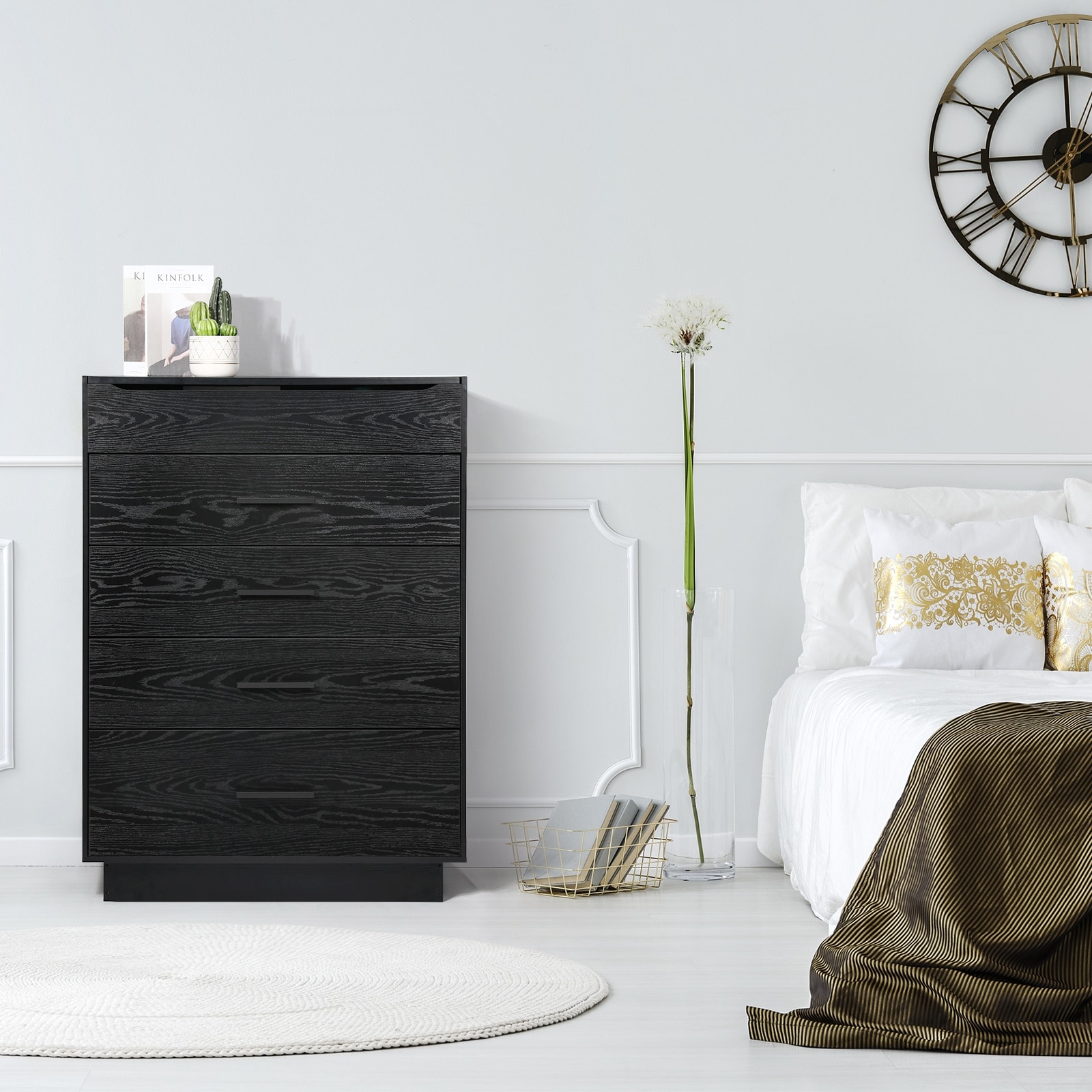 5 Tier Drawer Chest with 4 Drawer，Jewlery Storage， Mirror - - 36938013 - Mycitystee