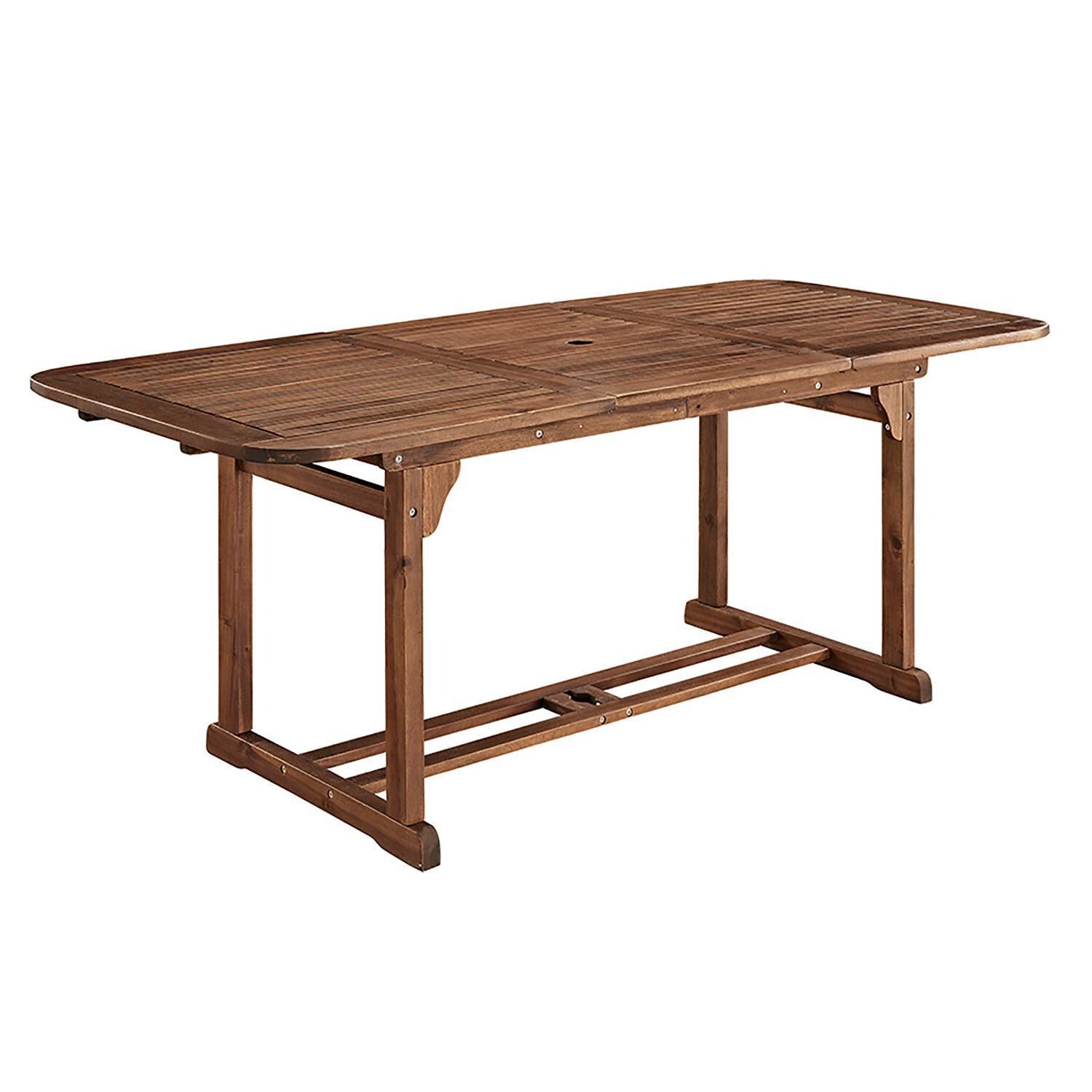 Ultimate Patio Horizon Way 55 X 35 Inch Rectangular Dark Brown Acacia Patio Dining Table W/ Extension - Mycitystee