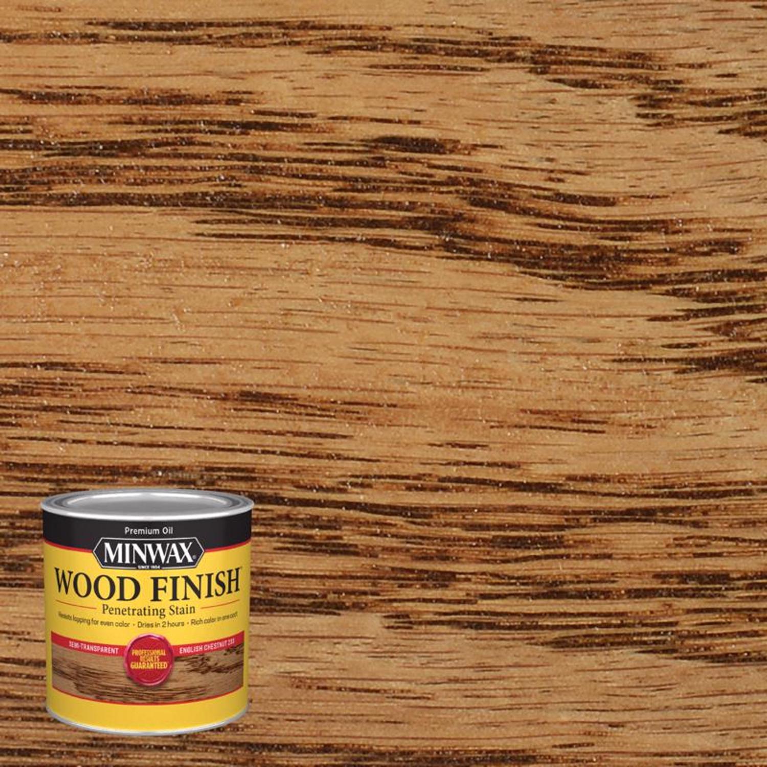 Minwax Wood Finish Semi-Transparent English Chestnut Oil-Based Penetrating Wood Stain 0.5 pt - Mycitystee
