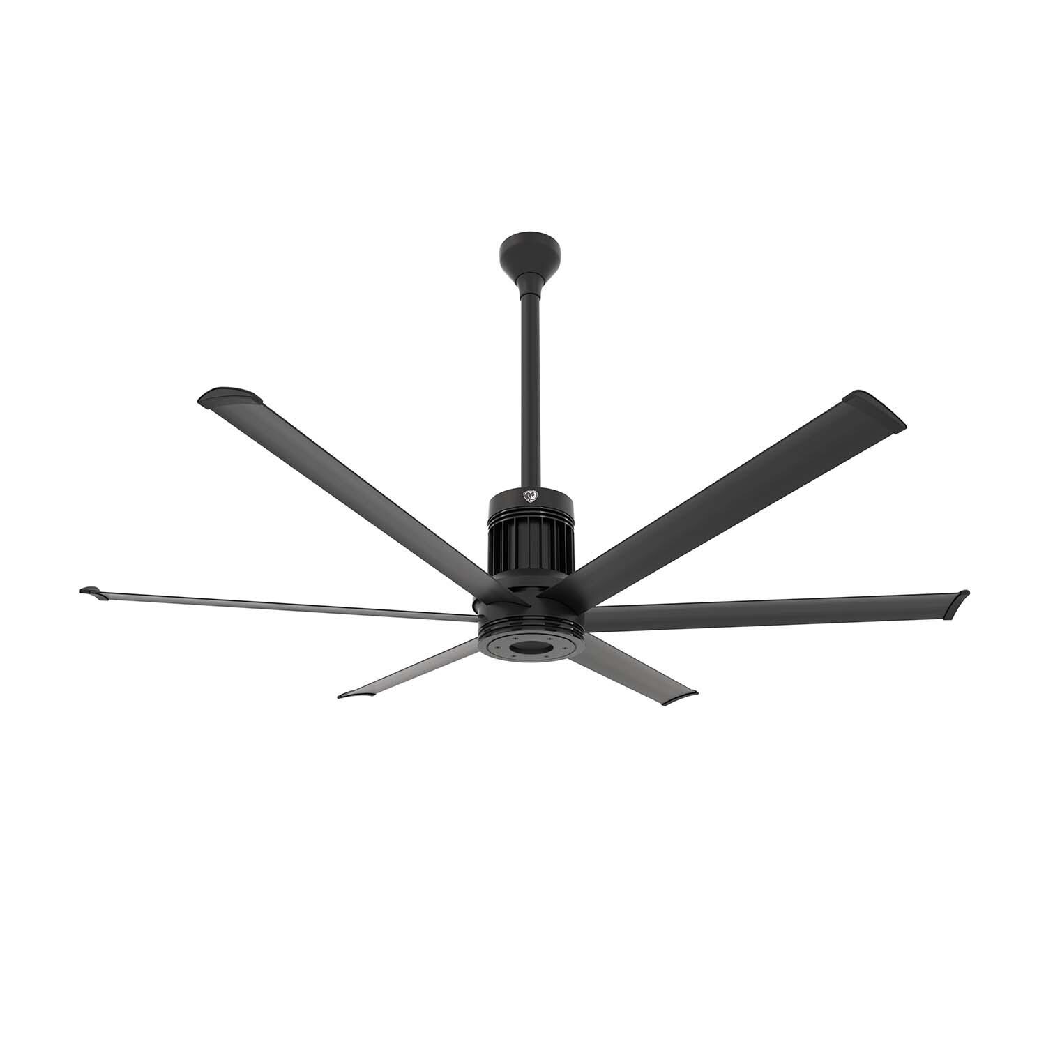 96-Inch i6 Ceiling Fan Universal Mount W/12-Inch Ext Tube and LED Black by Big Ass Fans - Mycitystee