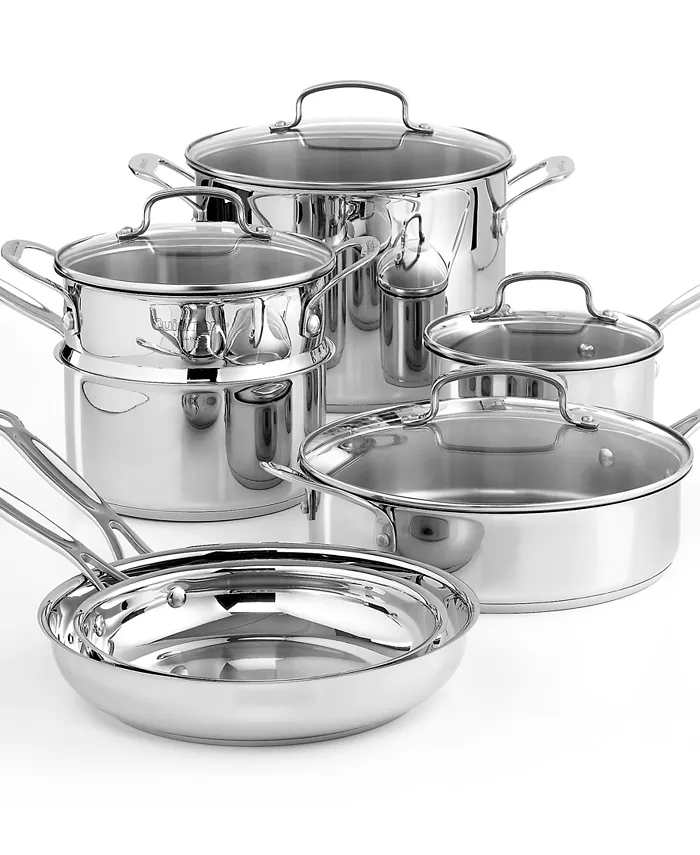 Cuisinart Chef's Classic Stainless Steel 11 Piece Cookware Set - Mycitystee
