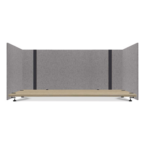 Lumeah Adjustable Desk Screen with Returns， 48 to 78 x 29 x 26.5， Polyester， Gray (LUAD48301G) - Mycitystee