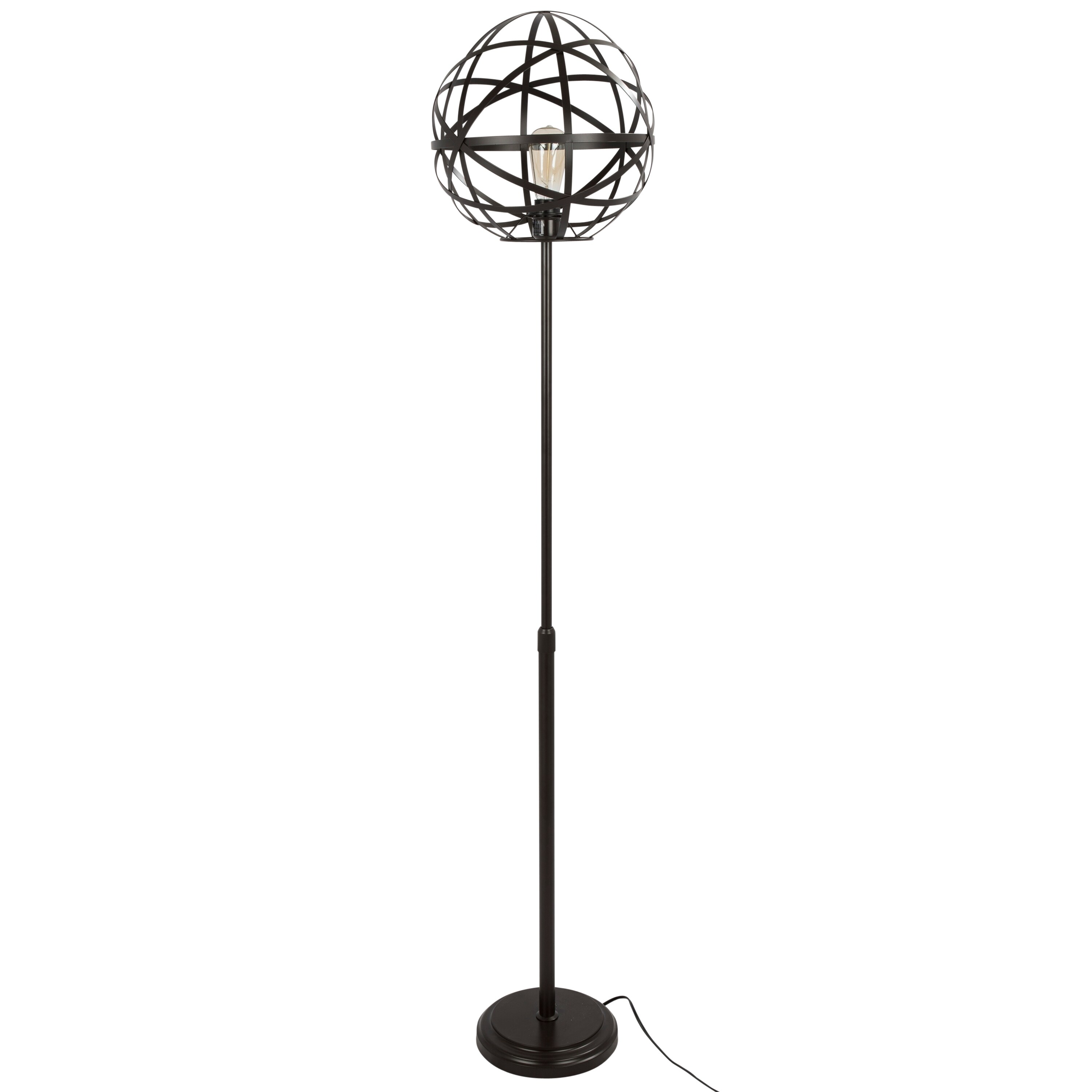 Linx Industrial Floor Lamp with Antique Finished Metal and Oval Shade - Mycitystee