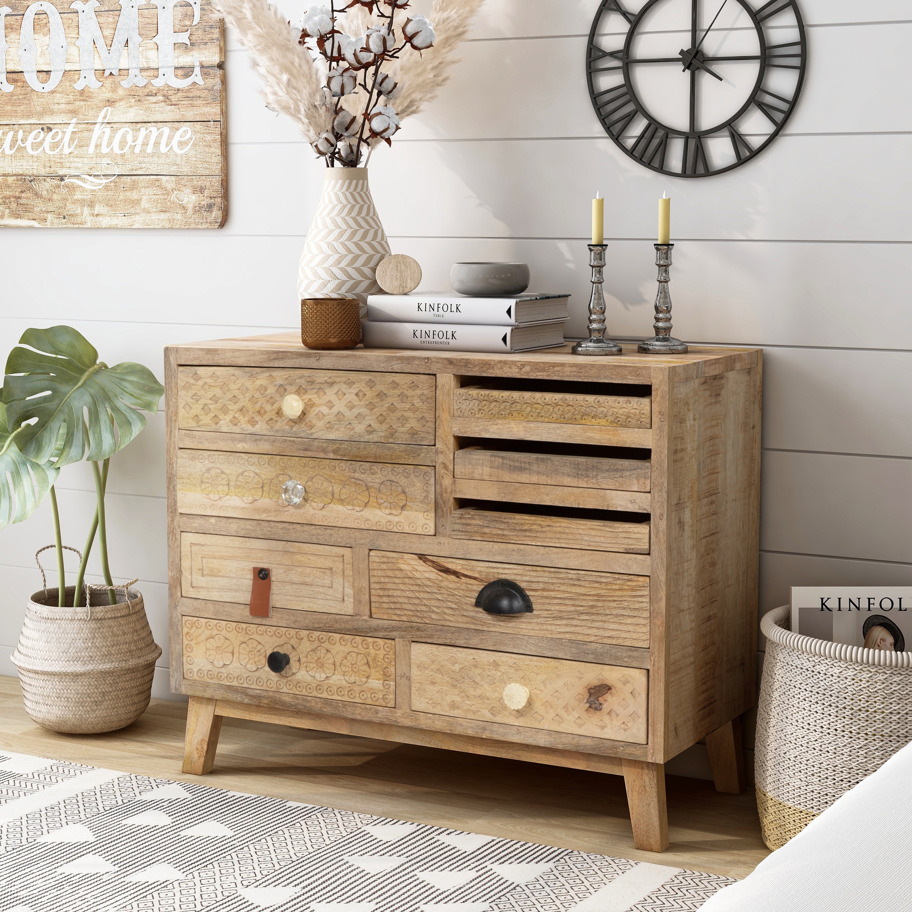 Furniture of America Carina Solid Mango Wood Chest with 9-drawer - - 33342224 - Mycitystee