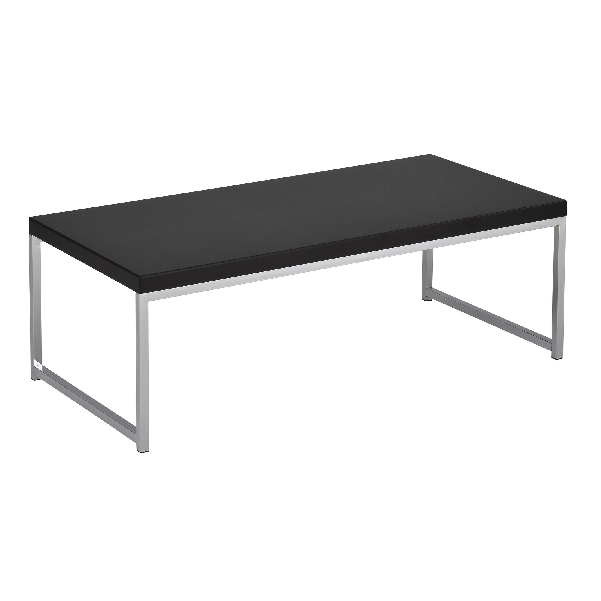 Wall Street Coffee Table in Chrome and Black Finish - Mycitystee