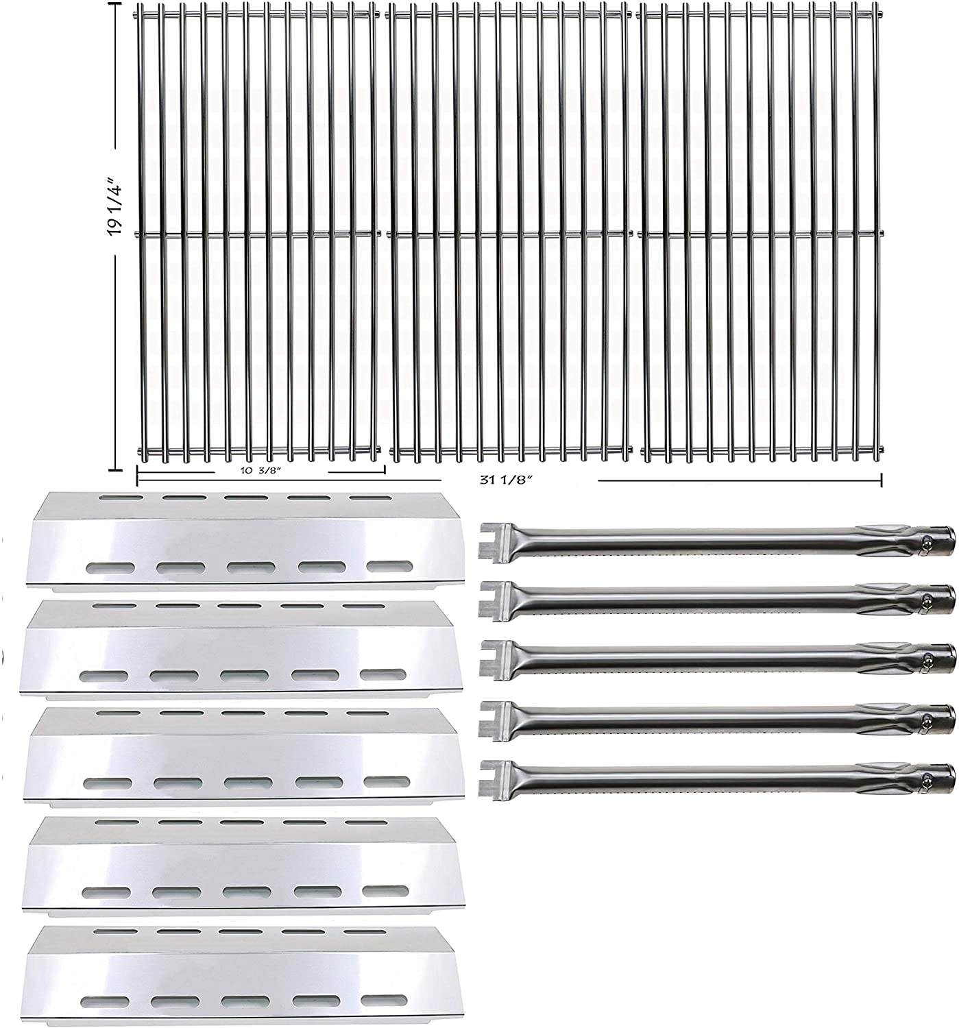 Repair kit for Ducane 304000040, 304000042, 304000445, 3040042, 3040043 Gas Grills, Burner Tube, Heat Plates Tent Sheild, Cooking Grid Grates - Mycitystee