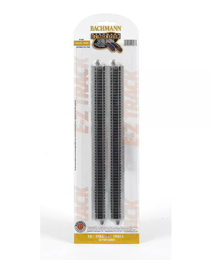 Bachmann Trains 10 Inch Straight Track 6 Card N Scale - Mycitystee