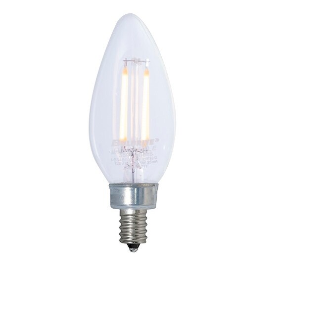 Bulbrite Pack of (4) 2.5 Watt Dimmable Clear Filament B11 Candelabra (E12) LED Bulb - 250 Lumens， 2700K， and 80 CRI - Mycitystee